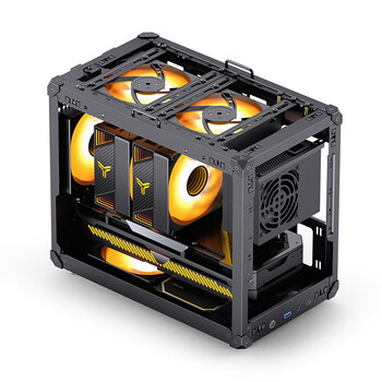 乔思伯（JONSBO）C6 MAX 黑色 手提式MATX机箱（侧透/四面MESH板/5风扇位/SFX/ATX电源/≤170mm散热器/335mm显卡）