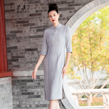 中国語：海派旗袍【新品】 Amazon.com: 豪華無袖旗袍服裝中文領側高開叉中國傳統派對雞尾酒