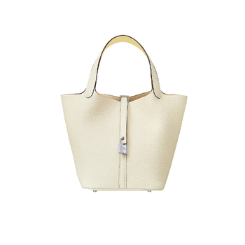 爱马仕(hermes) 水桶22 奶油白 银扣picotin lock 22 菜篮子 水桶包