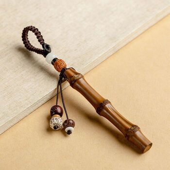 莎庭手把件节节高升竹节竹子平安钥匙扣手工汽车钥匙挂件碳化竹