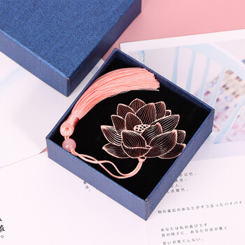 TaTanice金属书签生日礼物伴手礼送老师送同学创意书夹书签文具阅读卡片荷花-礼盒装