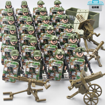 高乐高中国军事积木警察特种兵人仔集装箱作战儿童男孩拼装玩具 特种
