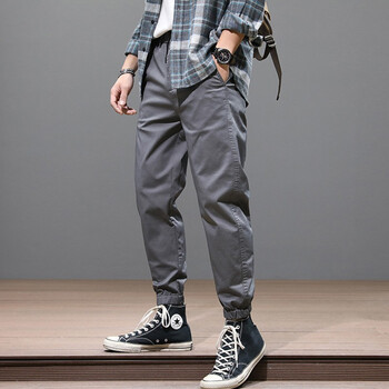 古先森束脚休闲裤男宽松夏季九分裤男士束脚裤夏天大码胖子9分裤小脚