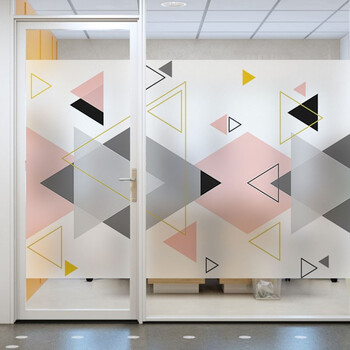 石斑鱼定制几何创意简约现代商务玻璃贴办公室会议室隔断腰线装饰不透