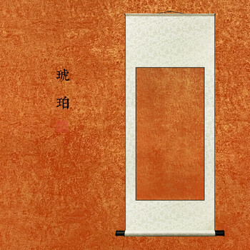 韵江南卷轴挂画空白鎏金半生半熟宣纸全绫精裱画轴书画装裱仿古字画