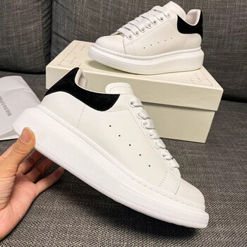 麦昆百小白鞋男韩版高品质鞋男女情侣同款厚底增高潮流休闲板鞋 黑绒