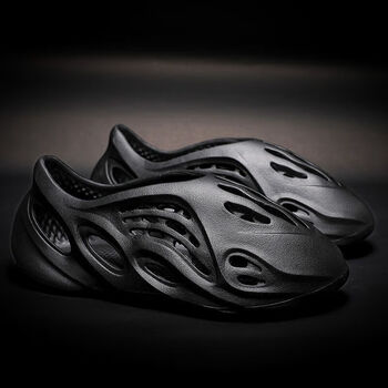 洞洞鞋迷彩700防滑软底包头凉鞋男ins潮运动休闲凉拖鞋男 2828黑色 36