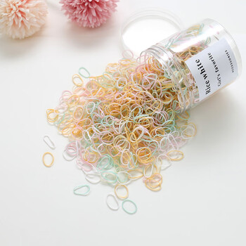 彩色儿童发饰宝宝头绳不伤发女孩扎头橡皮筋高弹韩黄彩细款约1500根