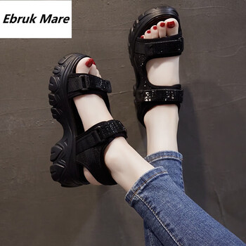 ebrukmare森马同品凉鞋女运动2024年夏季新款松糕厚底高跟时尚罗马