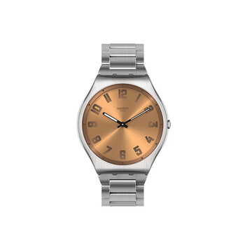 斯沃琪swatch瑞士手表男女表金属系列复古简约石英机芯腕表金属古铜ss