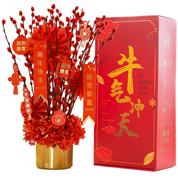 I M Hua Hua金盆银柳款 I M Huahua 银柳30枝年宵花新年花鲜花银柳真花永生花玫瑰花新年装饰年会礼物新年 情人节礼物送灯笼红包 行情报价价格评测 京东