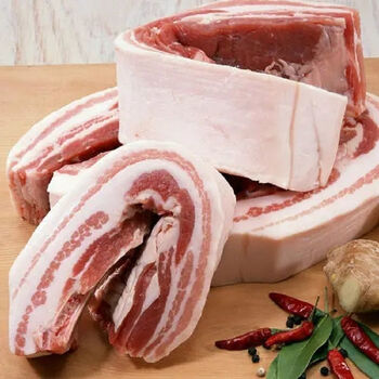 批发肉类去皮五花肉新鲜猪皮批发新鲜肉食生鲜华盛3斤去皮小五花条状