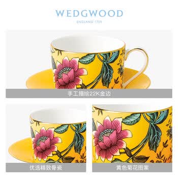 Wedgwood威基伍德漫游美境黄色绮想杯碟组