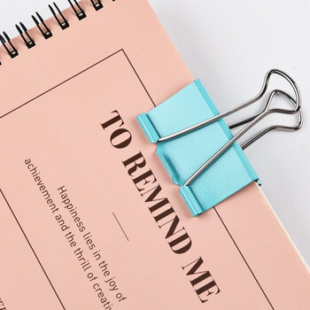 递乐  12只51mm彩色长尾票夹金属票据夹燕尾夹铁夹子办公用品 大号2601
