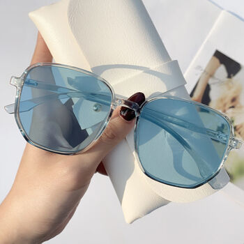 大框超轻变色眼镜女90超轻变色眼镜男女粉潮放蓝光紫外线太阳镜平光镜