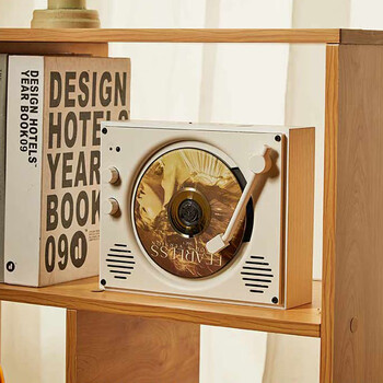 万利达（Malata）一体式CD机 CD播放机 唱片机造型 音响 cd机 桌面音响 颜值音响 北欧白木纹