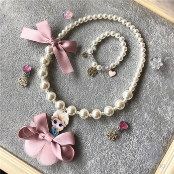 女童儿童宝宝小女孩配饰首饰公主珍珠项链手链套装生日节日礼物小孩子