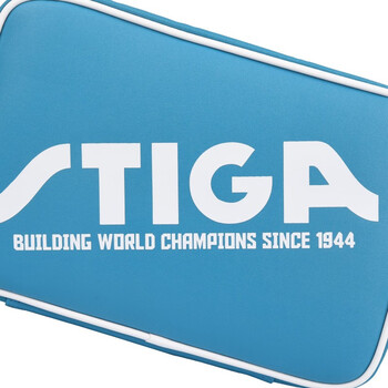 STIGA斯帝卡斯蒂卡 皮革乒乓球拍套拍包 双层方形乒乓球包 CP-5W21蓝色