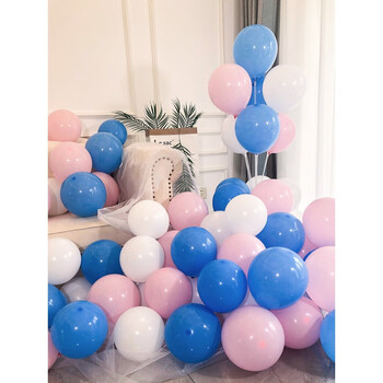 汽球100个装生日派对结婚装饰场景布置儿童卡通10寸加厚蓝粉白100个装