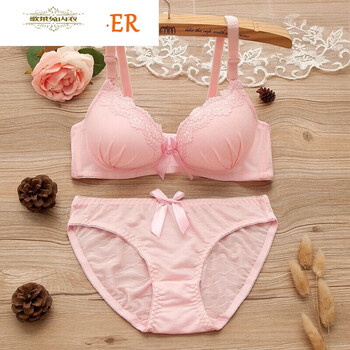 女生内衣内裤套装女中学生少女高中生17韩版夏季小胸1618岁粉色
