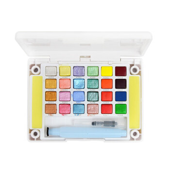 樱花(SAKURA)固体水彩颜料24色套装(含金属珠光荧光色系)便携式透明水彩画笔初学者学生写生美术绘画 樱花(SAKURA)固体水彩颜料24色套装(含金属珠光荧光色系)便携式透明水彩画笔初学者学生写生美术绘画