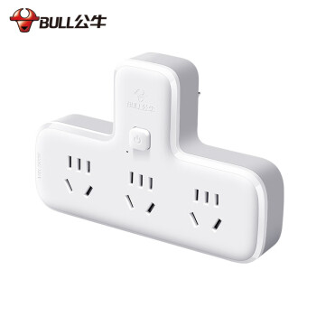 公牛（BULL）转换插头/品字形一转三插座/转换插座/电源转换器 适用于卧室、厨房 3位总控开关  GN-9603K