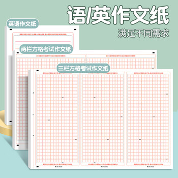 递乐 A3/20张高考作文纸两栏答题卡纸2栏语文英语文综理综作文纸高中模拟考试加厚答题纸 SZA3020E759