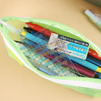 国誉(KOKUYO)三角尺套装考试绘图测量学生文具尺子 透明网格型 2把装 GY-GBA210