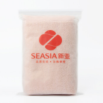新亚毛巾纯棉抗菌大毛巾成人吸水洗脸毛巾洗澡干发巾手巾34*72cm 粉色