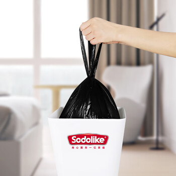 Sodolike尚岛背心垃圾袋1000只装1丝黑色50*65cm点断式手提厚垃圾袋整箱装