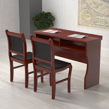 麦森会议桌 办公培训演讲台木质长条桌椅组合桌 1.2米双人位可定制