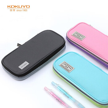 国誉(KOKUYO)淡彩曲奇双拉链大容量文具盒多层笔袋收纳包210*93*30(+40)mm粉/紫WSG-PCC12-2 国誉(KOKUYO)淡彩曲奇双拉链大容量文具盒多层笔袋收纳包210*93*30(+40)mm粉/紫WSG-PCC12-2