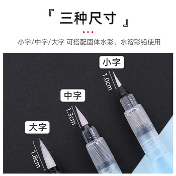 派通（Pentel ）按压自来水笔注水式储水毛笔软头美术生专用大容量水彩颜料笔画笔FRH-F小号水彩笔