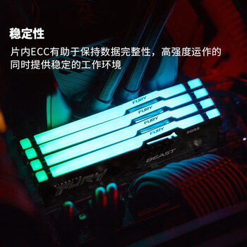 金士顿 (Kingston) FURY 16GB DDR5 5600 台式机内存条 Beast野兽系列 RGB灯条 骇客神条