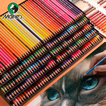 【全网低价】马利(Marie's)油性彩铅120色 盒装学生儿童绘画涂色填色彩色铅笔 加粗笔芯原料饱满上色均匀C7524-120 速写 马克笔绘画