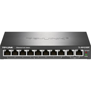 普联（TP-LINK）  8口千兆poe+2千兆上联10口PoE交换机  PoE供电 网络分线器分流器交换器 TL-SG1210DP 