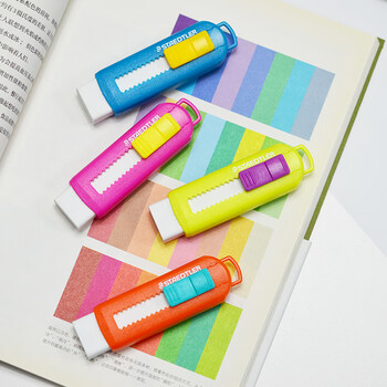 施德楼（STAEDTLER）推拉橡皮擦 伸缩式可锁橡皮少屑干净小学生专用开学必备素描绘画办公用品-薄荷冰绿