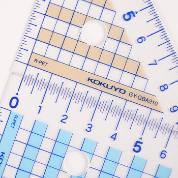 国誉(KOKUYO)三角尺套装考试绘图测量学生文具尺子 透明网格型 2把装 GY-GBA210