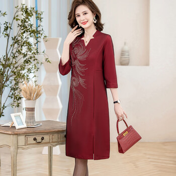 婚礼妈妈装高档礼服遮肚子女儿子岳母娘喜婆婆大码结婚穿的高端喜婆婆