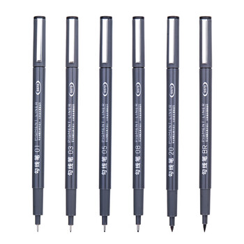 得力（deli）6支美术勾线笔多规格勾线笔(混)(6支/盒)专业绘画手绘素描彩绘画画S573