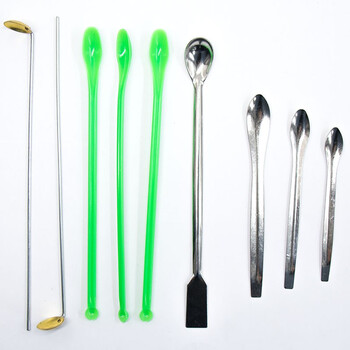 海斯迪克 HKQS-132 实验室小药勺 药刮取样勺试剂药匙 不锈钢双头药勺