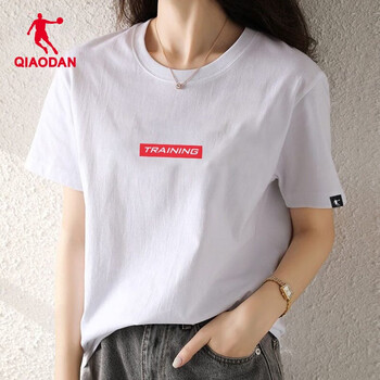 乔丹短袖t恤女士23夏季款宽松时尚潮流服饰字母圆领运动休闲棉质上衣