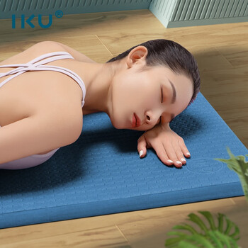 IKU瑜伽垫专业加长加厚20mm防滑健身器材运动垫子61*20蓝色