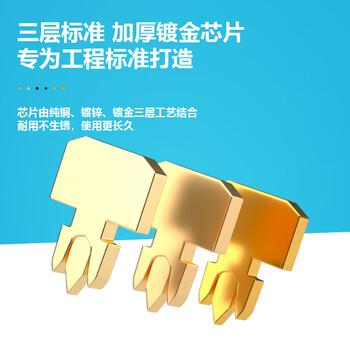 礼嘉 6P4C屏蔽长型水晶头 6P4C语音电话线接头 RJ12接口水晶头 4芯纯铜镀金 100个装 LJ-4FTP100