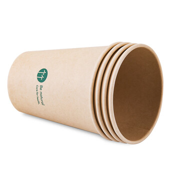 得力（deli）250ml一次性纸杯厚实竹纤维本色纸水杯加厚隔热家用杯50只装