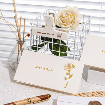 天色玫瑰书签贺卡三八女神节礼物生日明信片邀请函伴手送礼1贺卡1信封1内页1火漆贴TS-6123Bestwishes