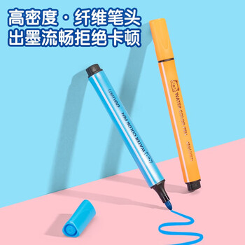 得力（deli）70722_24色卡通粗三角杆水彩笔(混)可水洗水彩笔 学生儿童绘画涂鸦画笔 三角杆彩色笔 
