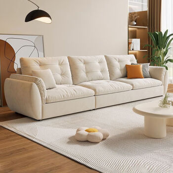 定舟奶油风云朵沙发客厅三人位直排小户型软靠包现代简约科技布艺沙发
