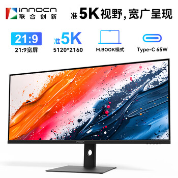 联合创新40英寸带鱼屏5K显示器 HDR400 广色域 专业苹果色 智能分屏剪辑炒股设计游戏办公电脑显示屏40C1U