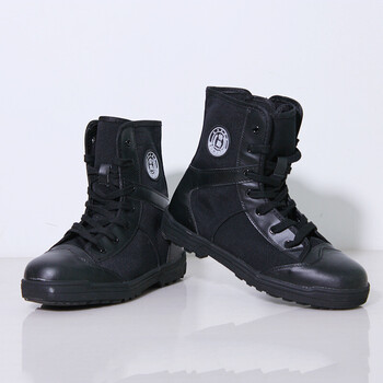 夏季保安作训靴男士网眼作战靴战术靴高帮保安鞋高帮布面作训靴40